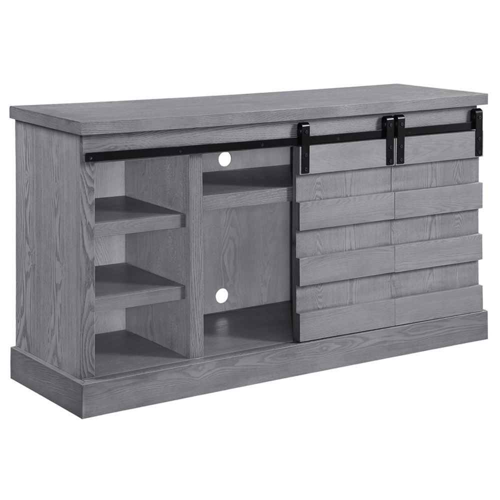 Amrita - TV Stand With Fireplace - Gray Oak