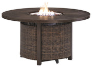 Ashley Furniture Paradise - Medium Brown - Round Fire Pit Table | Meri Furniture