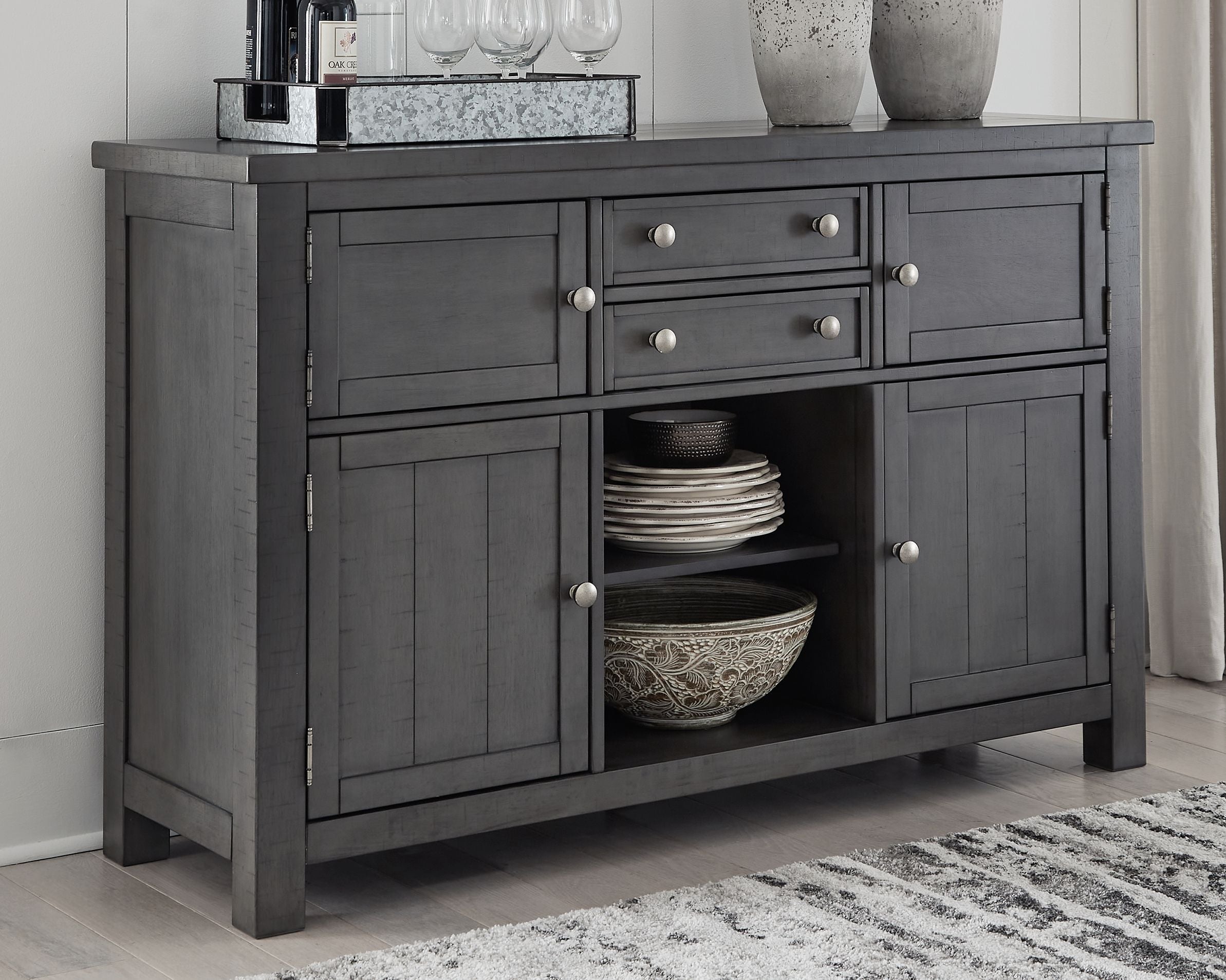 Signature Design by Ashley® Myshanna - Gray - Dining Room Server | Meri Furniture