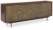 Signature Design by Ashley® Dreggan - Brown / Gold Finish - Accent Cabinet | Meri Furniture