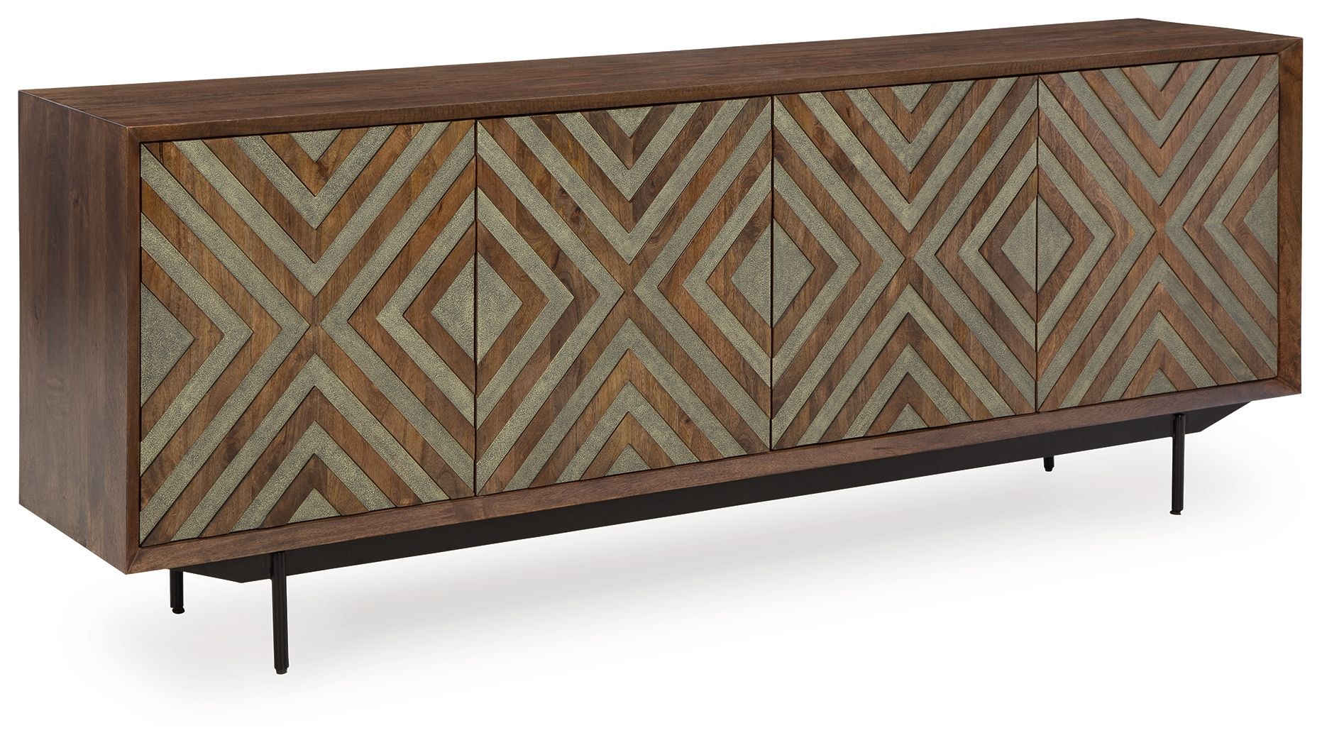 Signature Design by Ashley® Dreggan - Brown / Gold Finish - Accent Cabinet | Meri Furniture