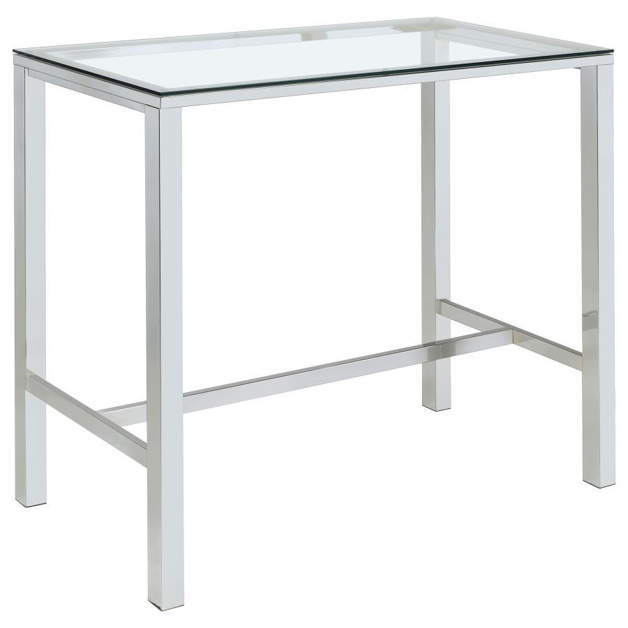 Coaster Fine Furniture Tolbert - 5 Piece Bar Set With Acrylic Chairs - Clear And Chrome | Meri Furniture