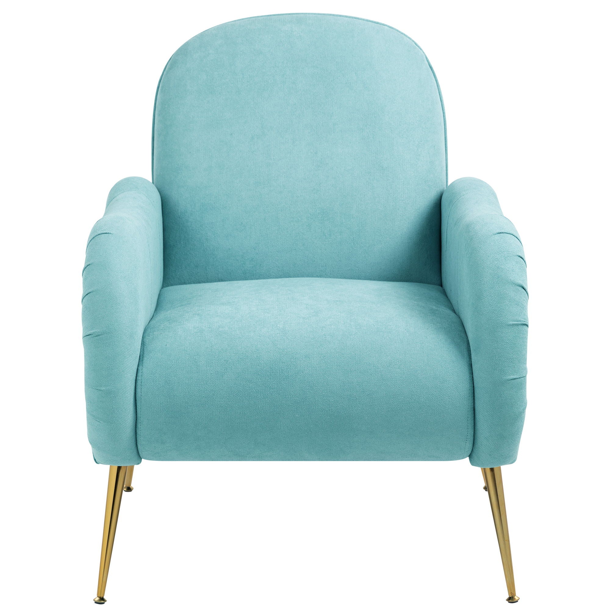 Modern Accent Chair With Metal Legs, Snowflake Fabric Armchair