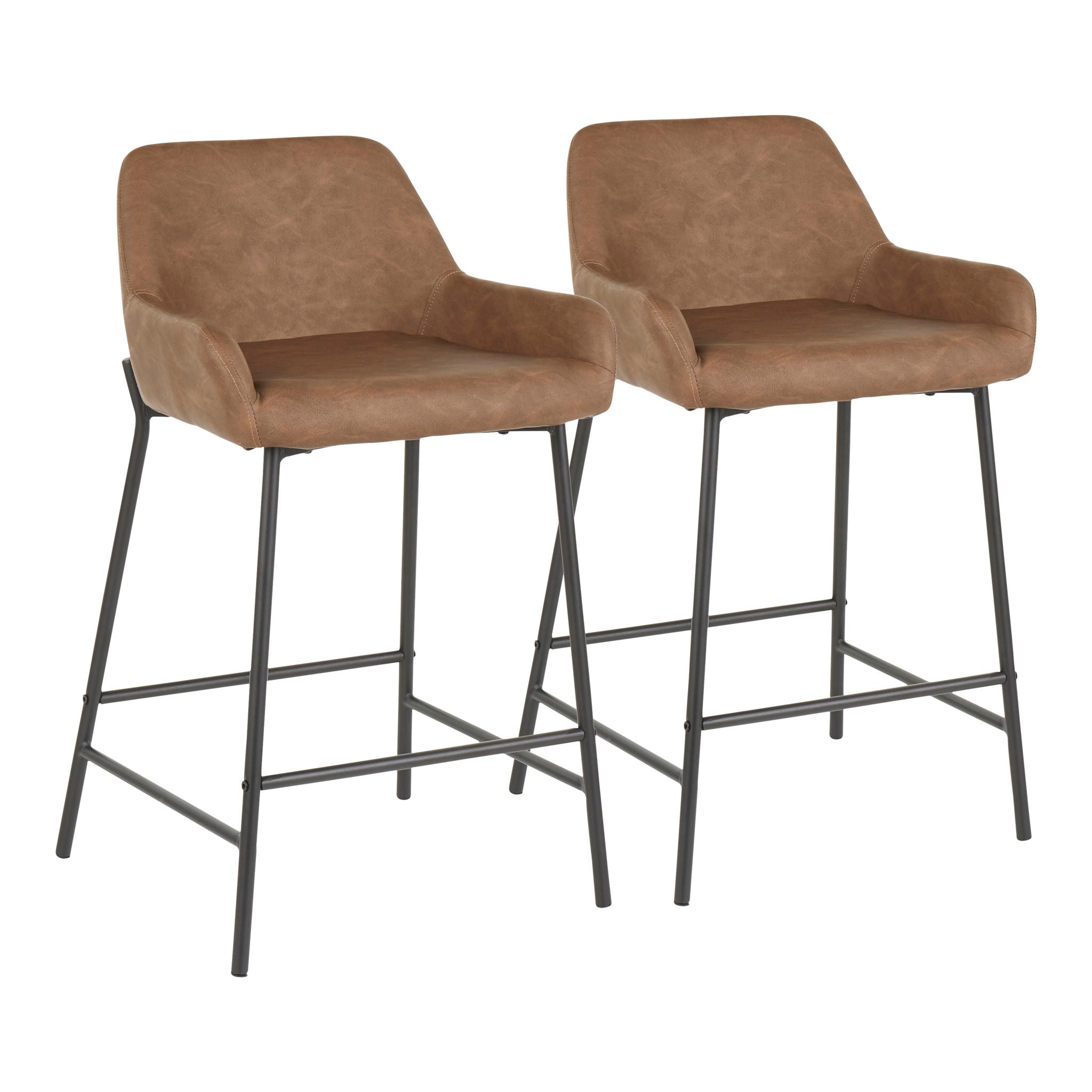 Daniella - Industrial Fixed Height Counter Stool (Set of 2)