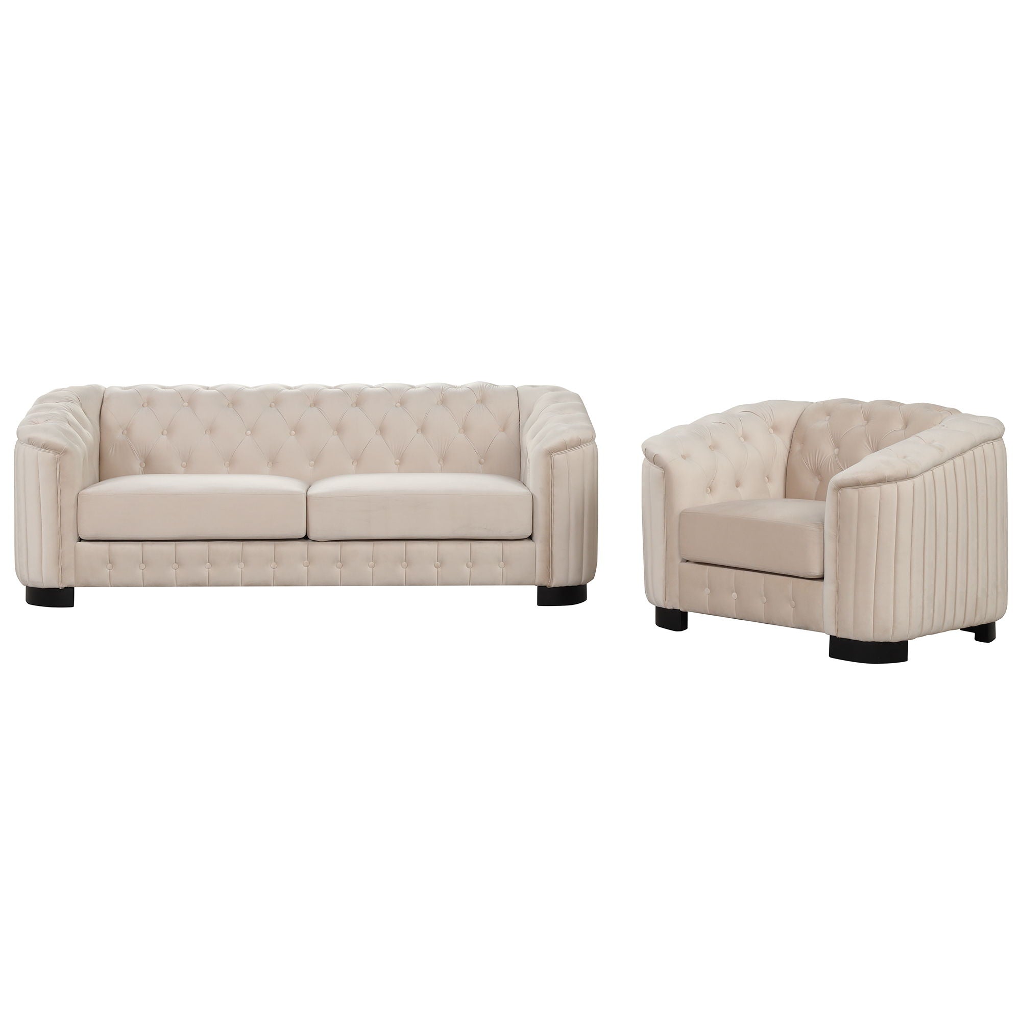 Upholstered 3 Piece Sofa Set With Legs