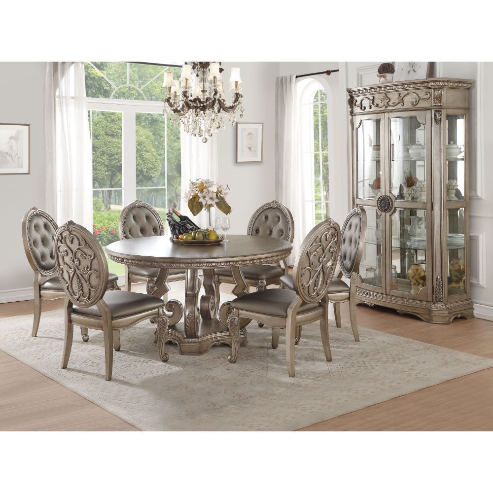 ACME Northville - Dining Table - Antique Silver | Meri Furniture