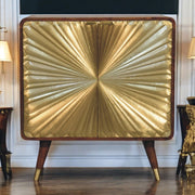 Avora - Brass Embossed 2 Door Cabinet - Brown / Golden