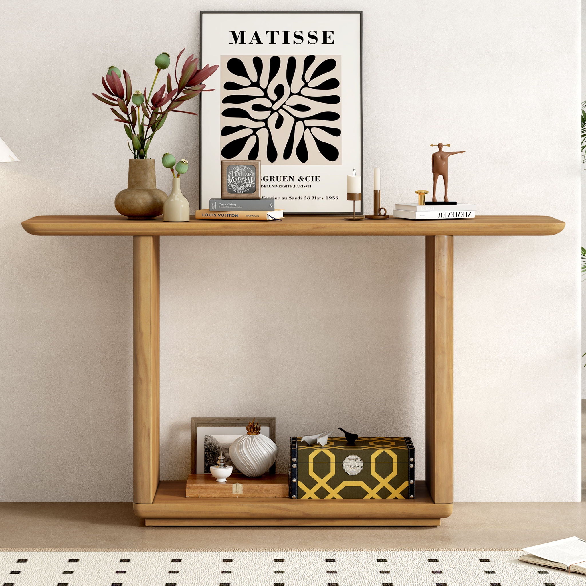 Console Table With Curved Corners And U Base Design