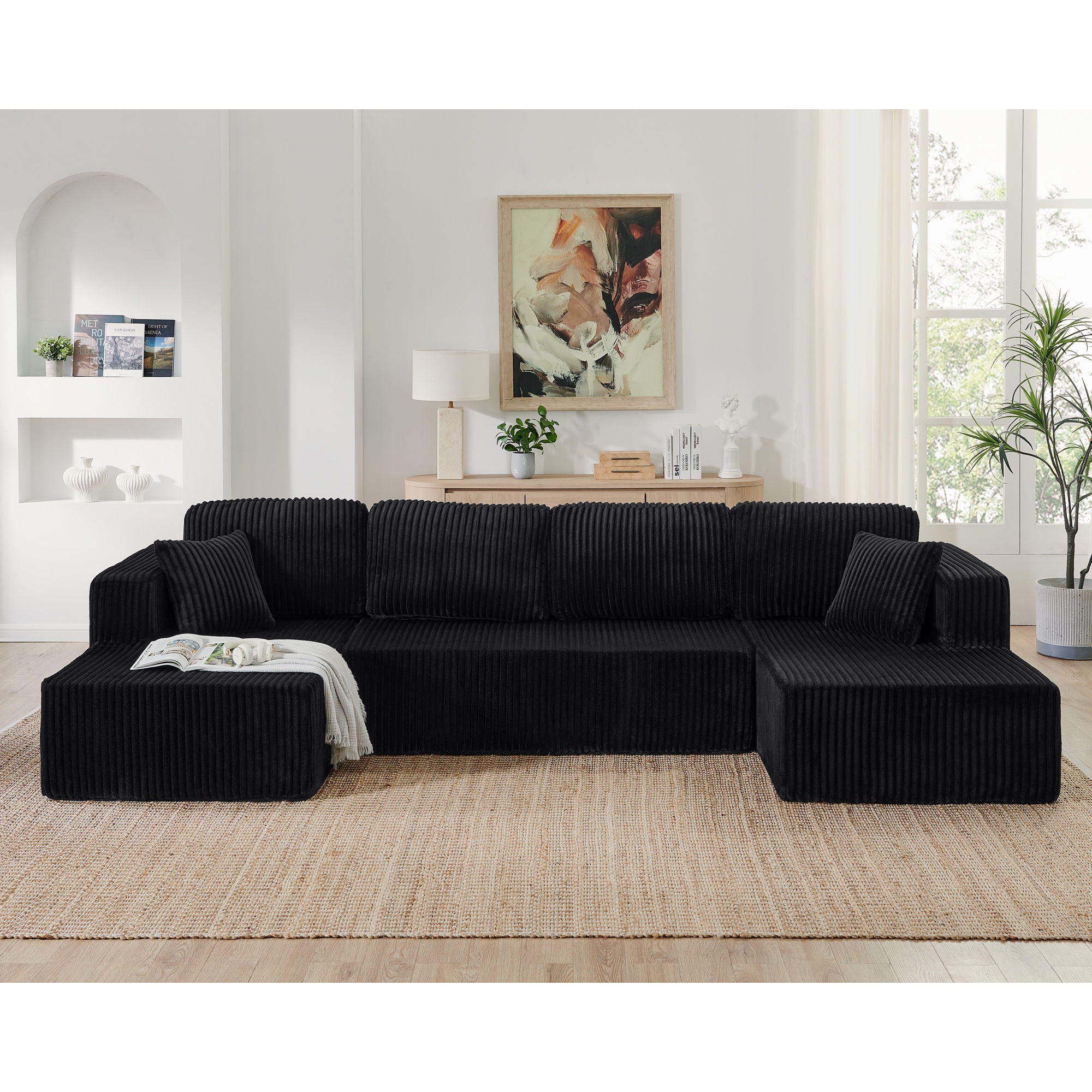 Modern Minimalist U - Shape Modular Sectional Sofa