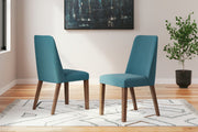 Signature Design by Ashley® Lyncott - Blue / Brown - Dining Uph Side Chair (Set of 2) | Meri Furniture