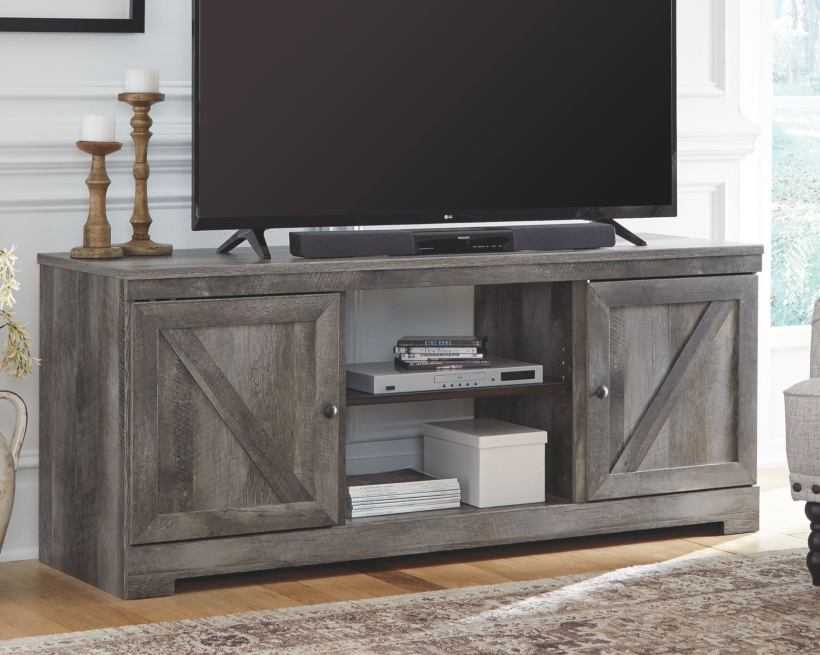 Signature Design by Ashley® Wynnlow - TV Stand With Fireplace Option | Meri Furniture