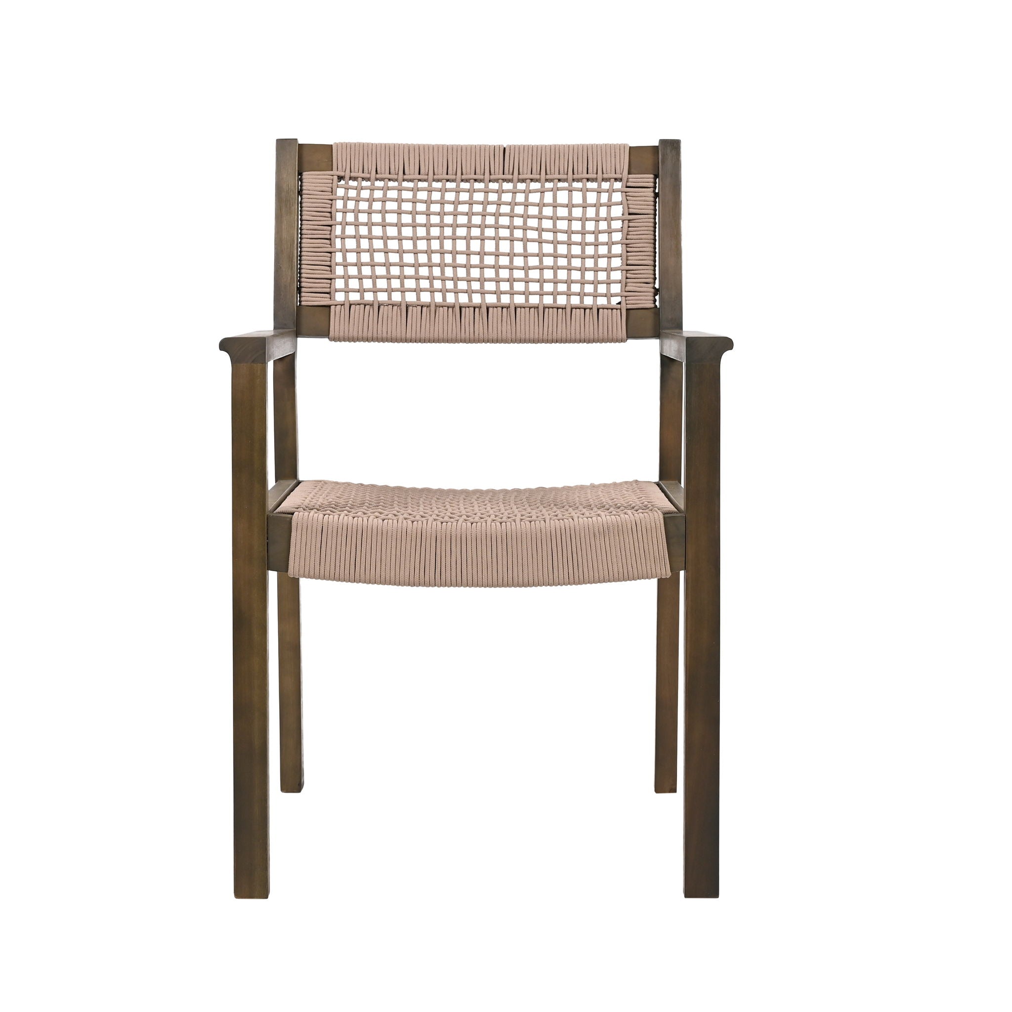Outdoor Dining Chair (Set of 2), Patio Chairs - Gray / Light Brown