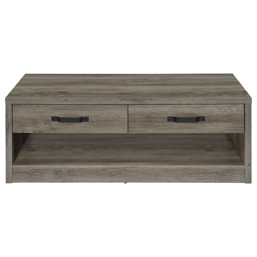 Coaster Fine Furniture Felix - 2-Drawer Engineered Wood Coffee Table - Gray Driftwood | Meri Furniture