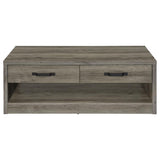 Coaster Fine Furniture Felix - 2-Drawer Engineered Wood Coffee Table - Gray Driftwood | Meri Furniture