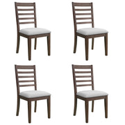 Upholstered Armless Chairs With High Ladder Back
