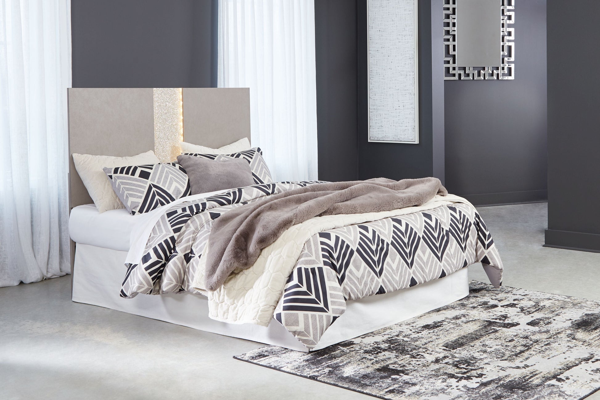 Signature Design by Ashley® Surancha - Gray - Queen/Full Panel Headboard | Meri Furniture