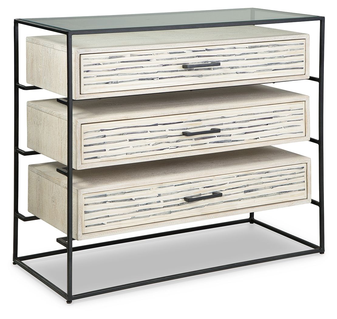 Signature Design by Ashley® Crewridge - Black / Cream - Accent Cabinet | Meri Furniture