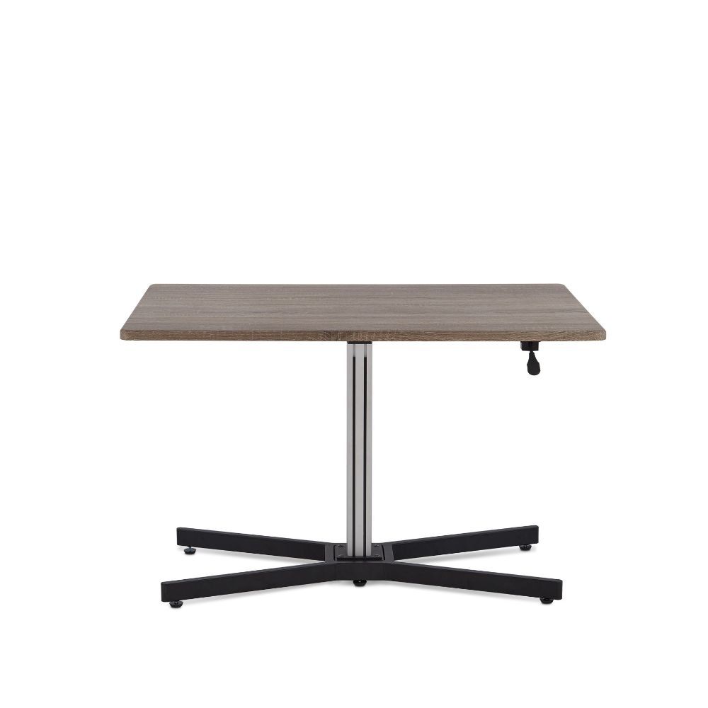 ACME Take a break and get out of the chair once in a while with the adjustable Inscho lift desk. The sturdy base and the large table top allow for plenty of room for working in both sitting or standing positions. | Meri Furniture