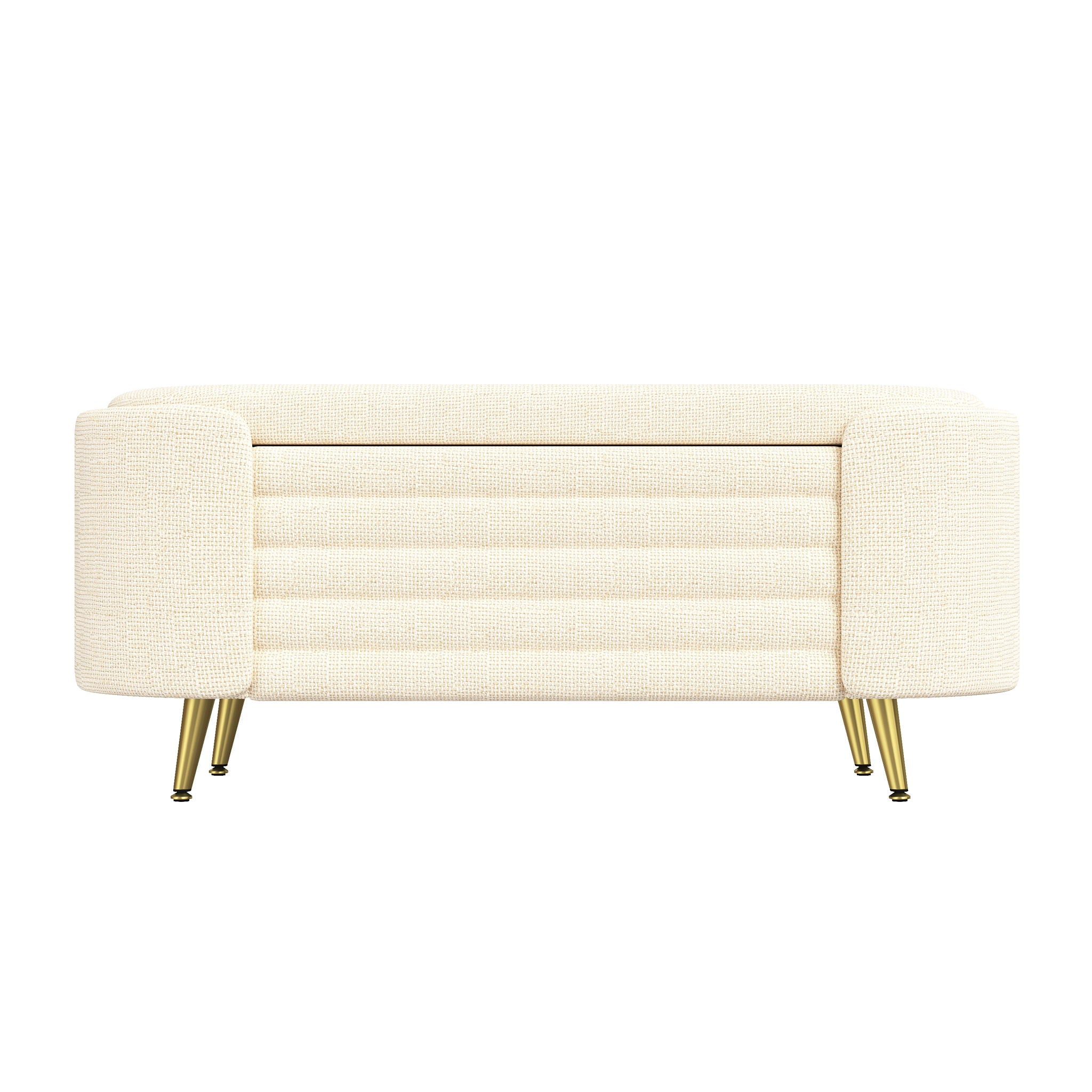 Modern Oval Storage Ottoman With Upholstery