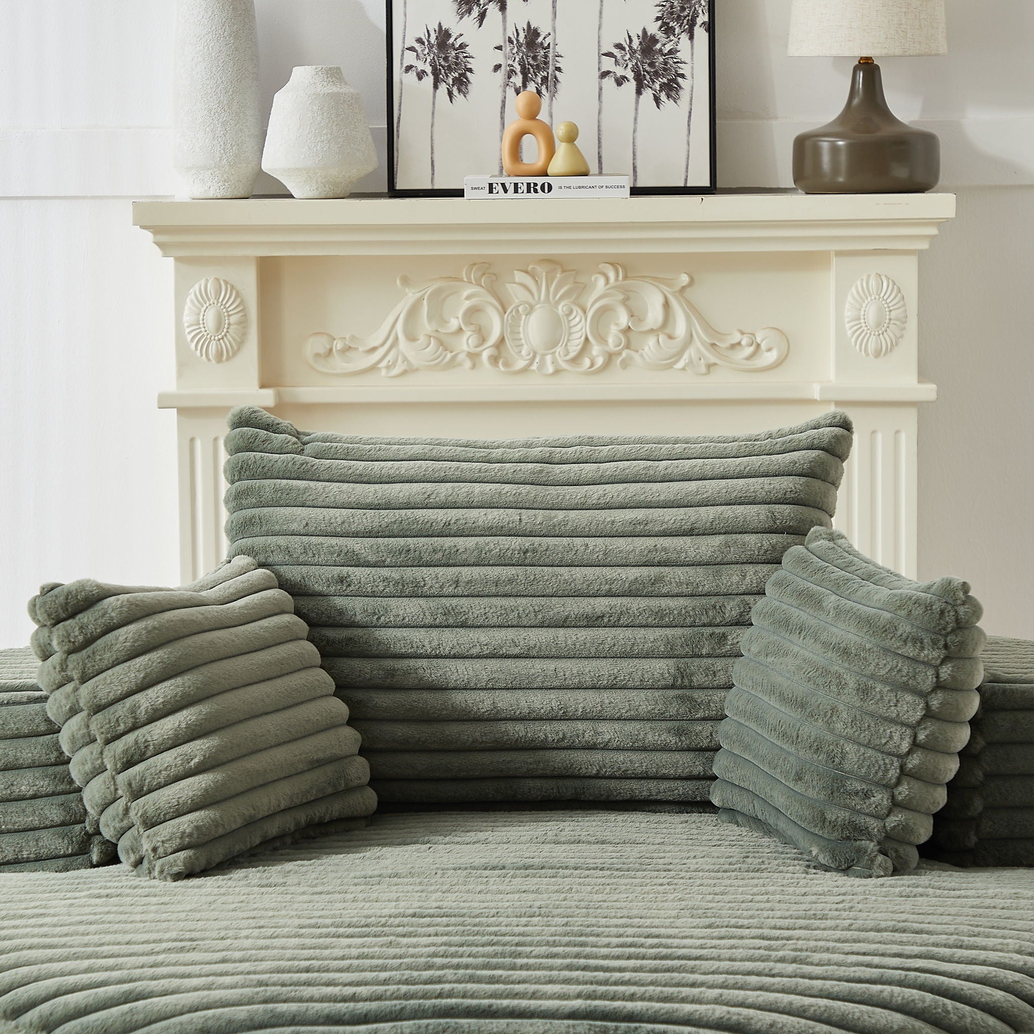 Single Swivel Chair, Fluffy Modern Sleeper, 360 Degree Swivel Chair For Living Room - Green