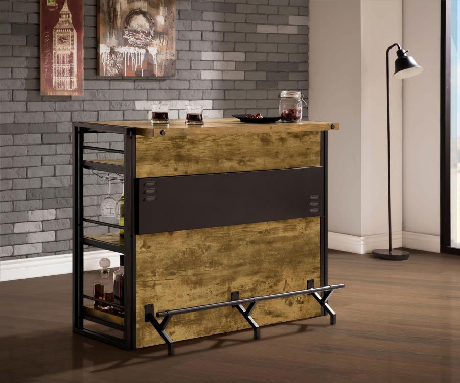 Coaster Fine Furniture Renaldi - 3-Shelf Home Bar Wine Cabinet - Rustic Nutmeg | Meri Furniture