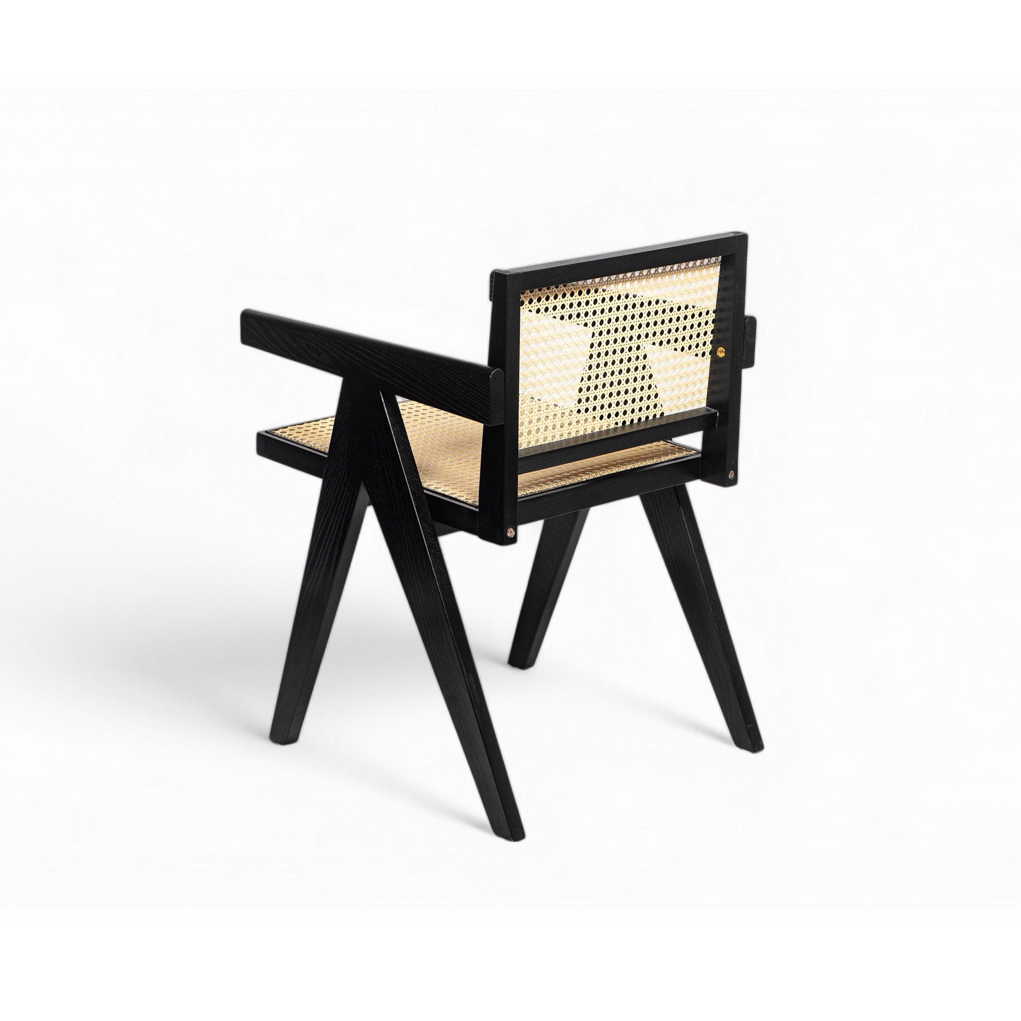 Chandigarh Arm Dining Chair With Natural Cane Design (Set of 2)