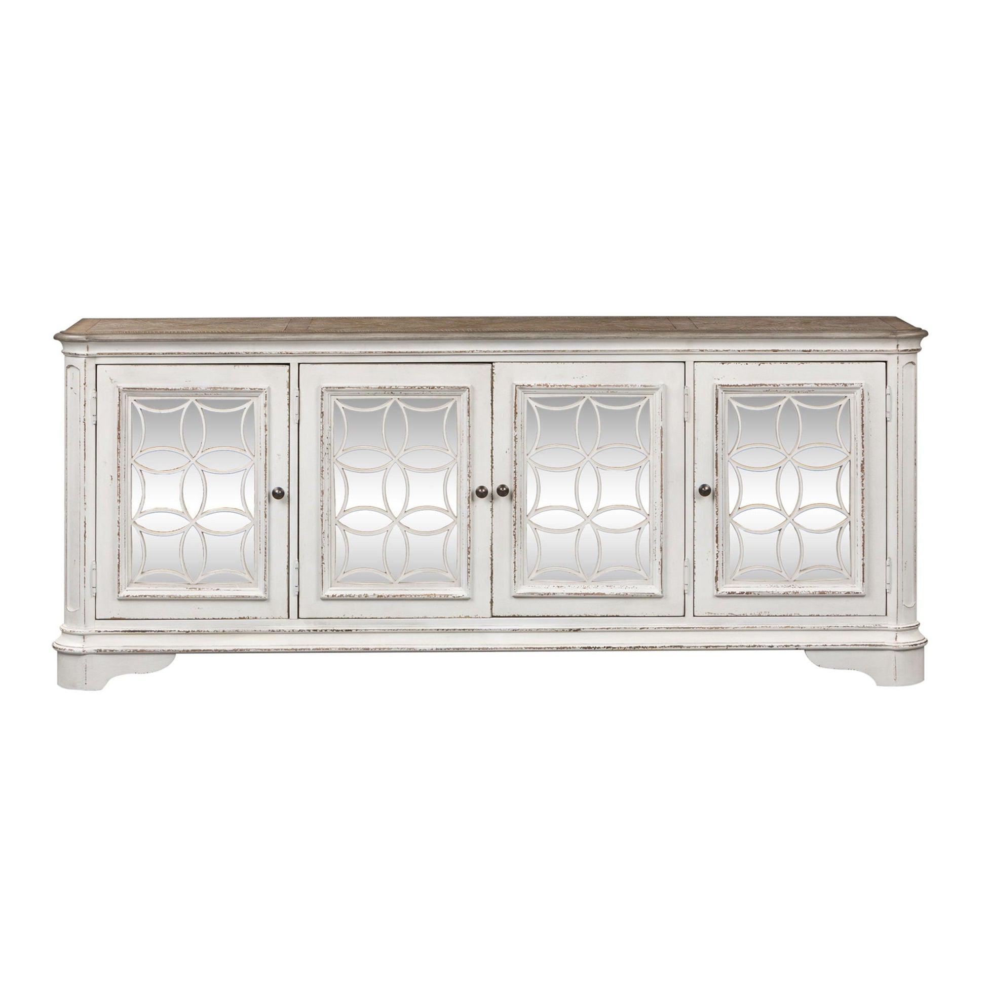 Liberty Furniture Magnolia Manor - 4 Doors TV Console - White | Meri Furniture
