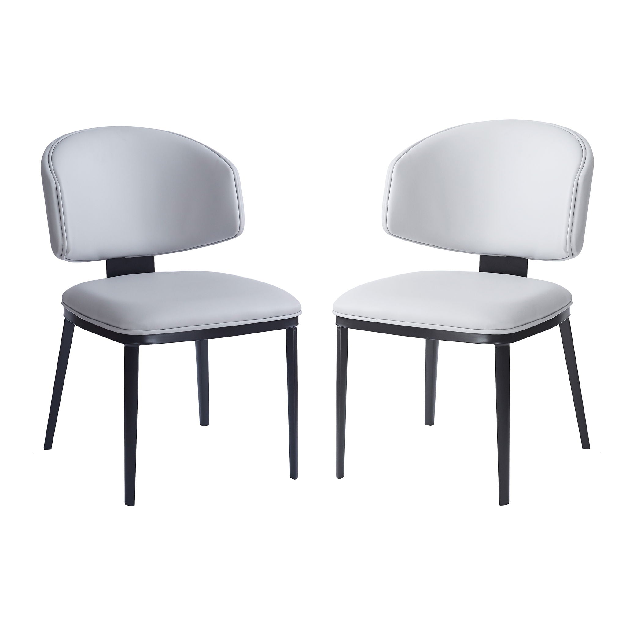 5 Pieces Modern Faux Leather And Metal Dining Set