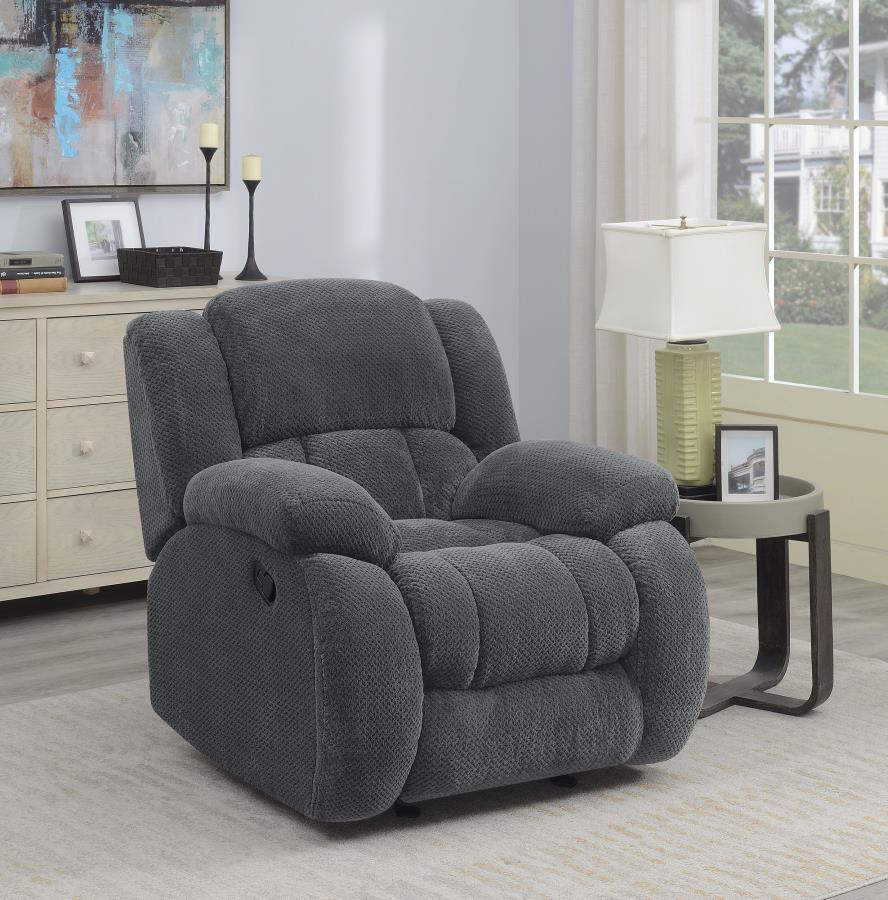 Coaster Fine Furniture Weissman - Upholstered Padded Arm Glider Recliner - Gray | Meri Furniture