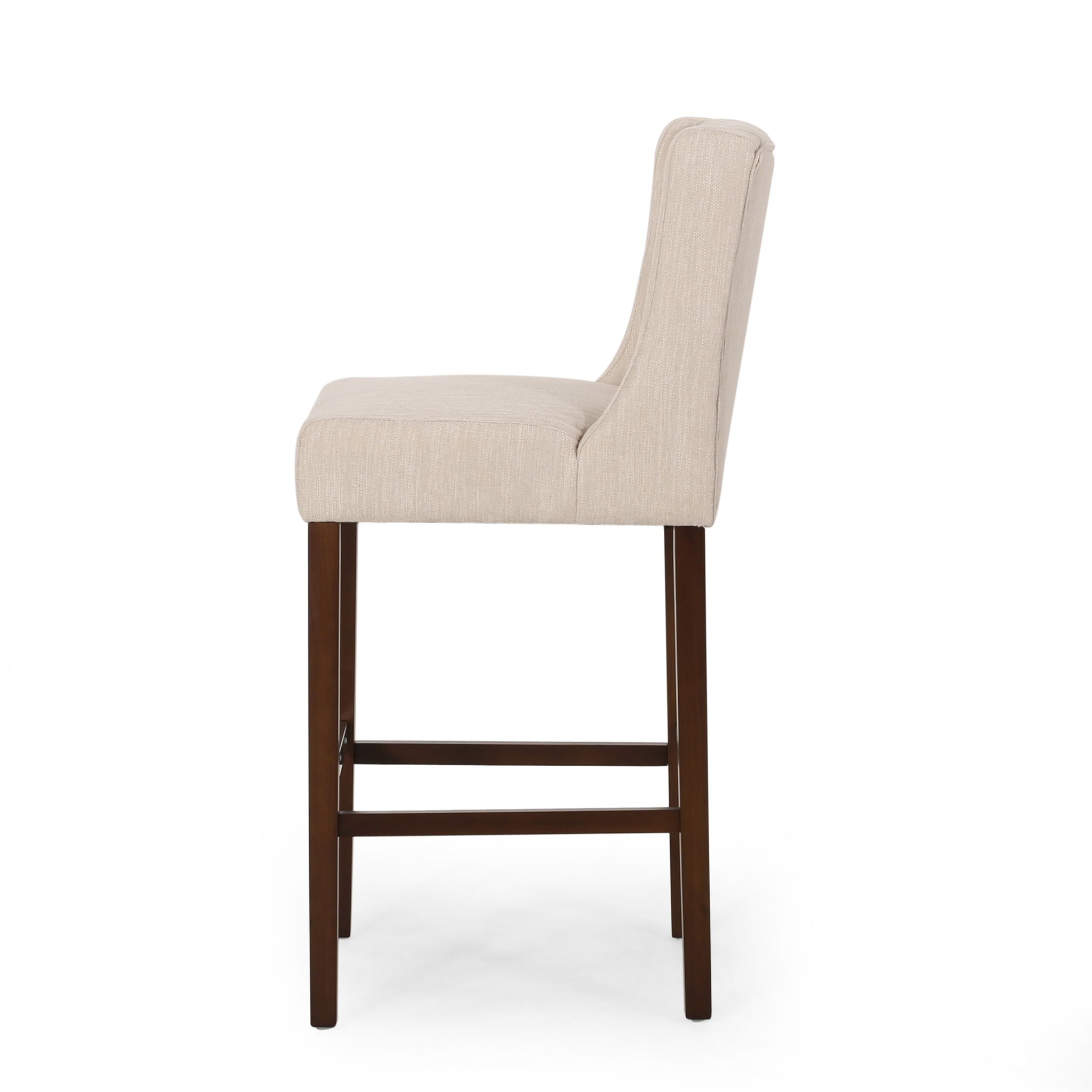 Solstara - Upholstered Dining Barstool With Button Tufted And Wing Back