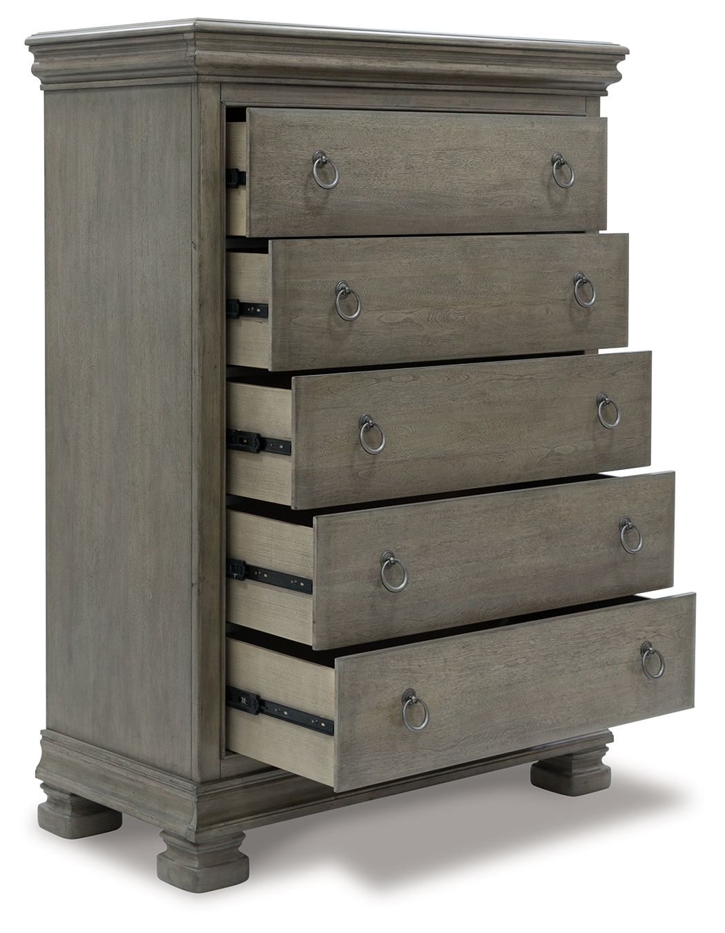 Signature Design by Ashley® Lexorne - Gray - Five Drawer Chest | Meri Furniture