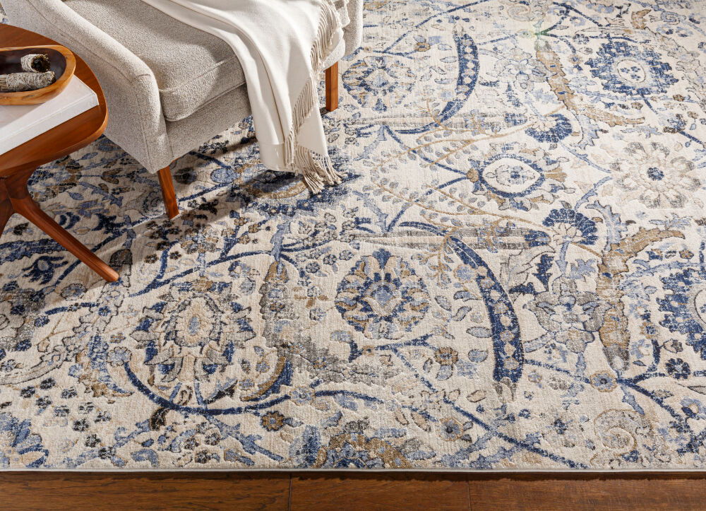 Indigo Machine Woven Rug