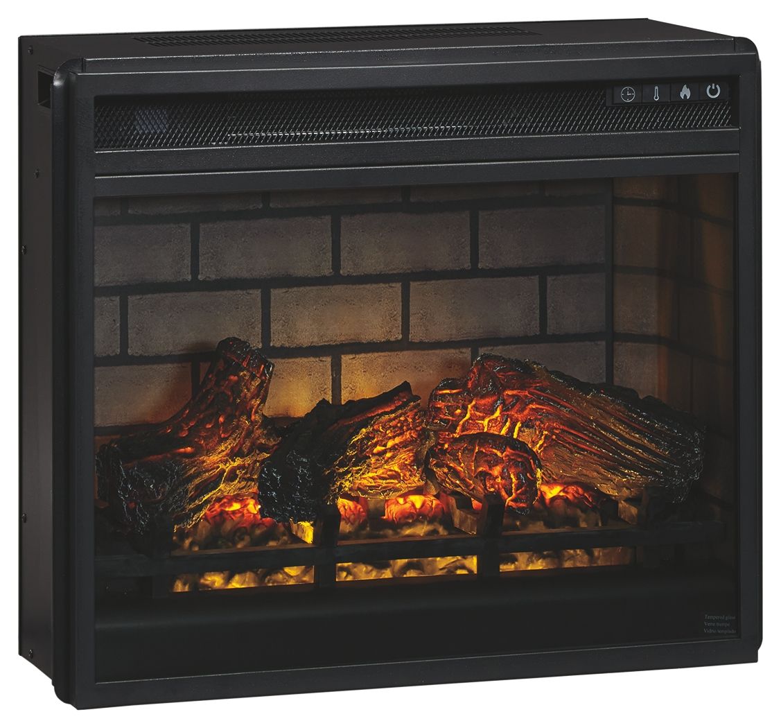 Signature Design by Ashley® Willowton - Whitewash - 2 Pc. - TV Stand With Faux Firebrick Fireplace Insert | Meri Furniture