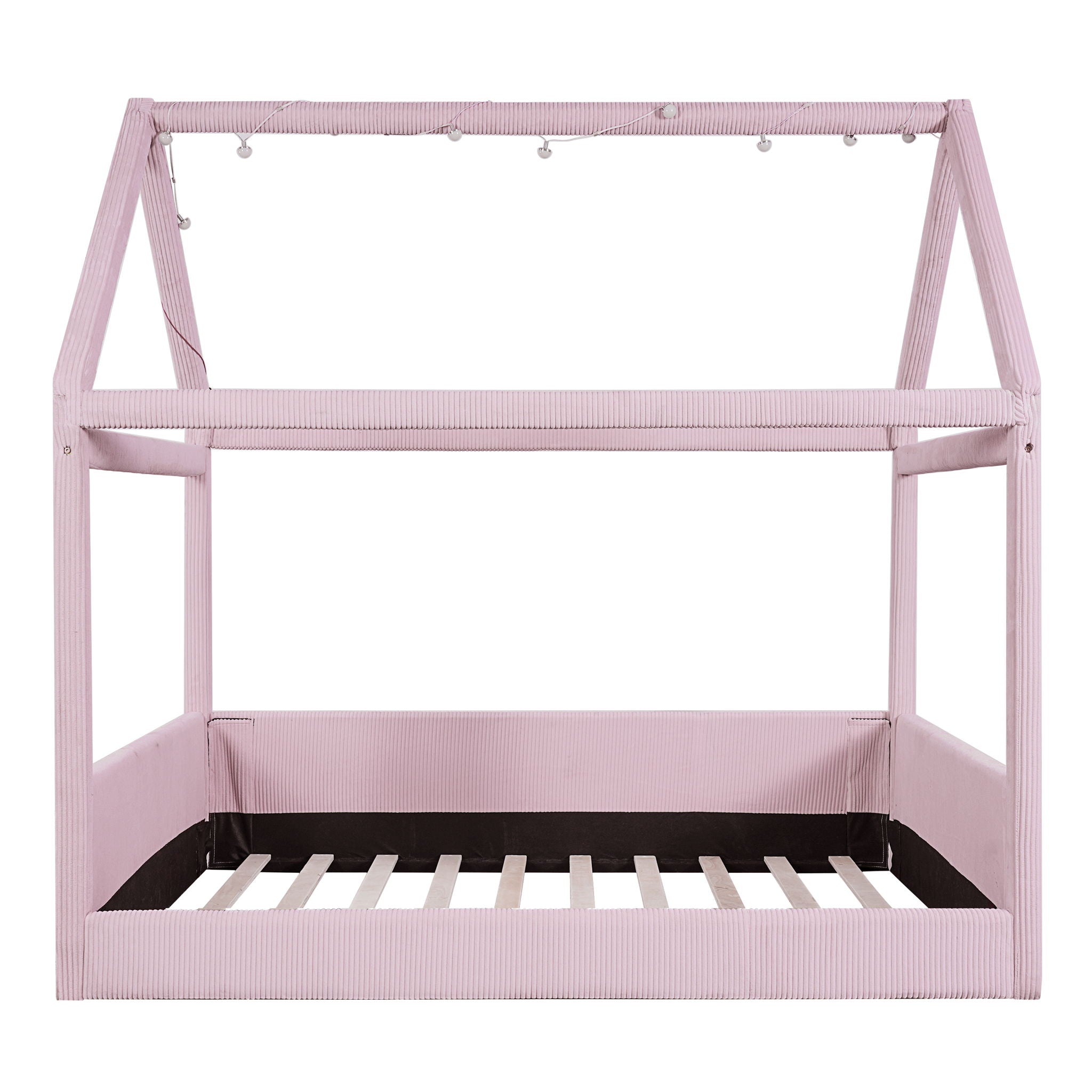 Upholstered House Style Daybed With LED Light Strips