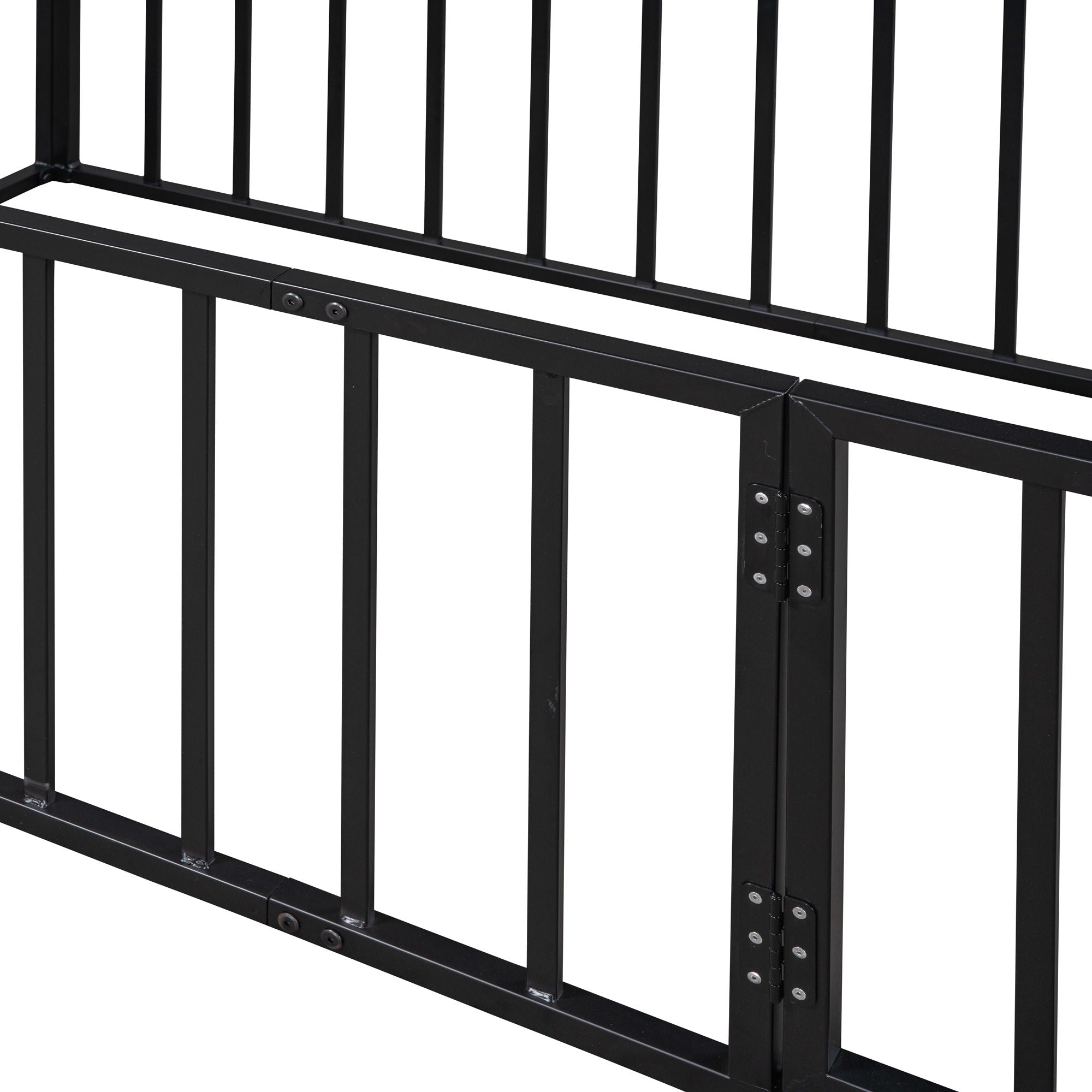 Metal Floor Bed Frame With Fence And Door