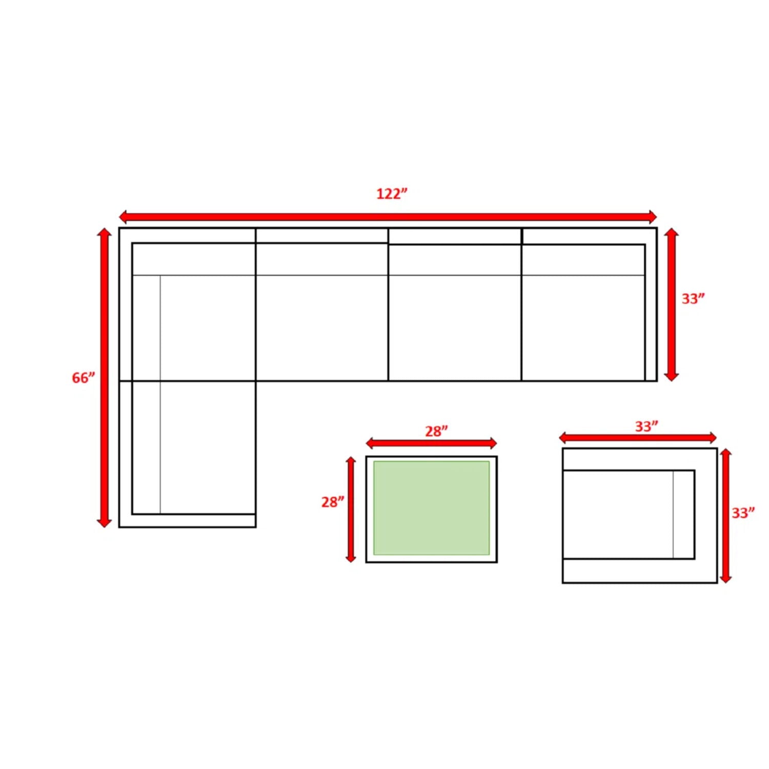Wicker Seating Group Set With Table And Cushions