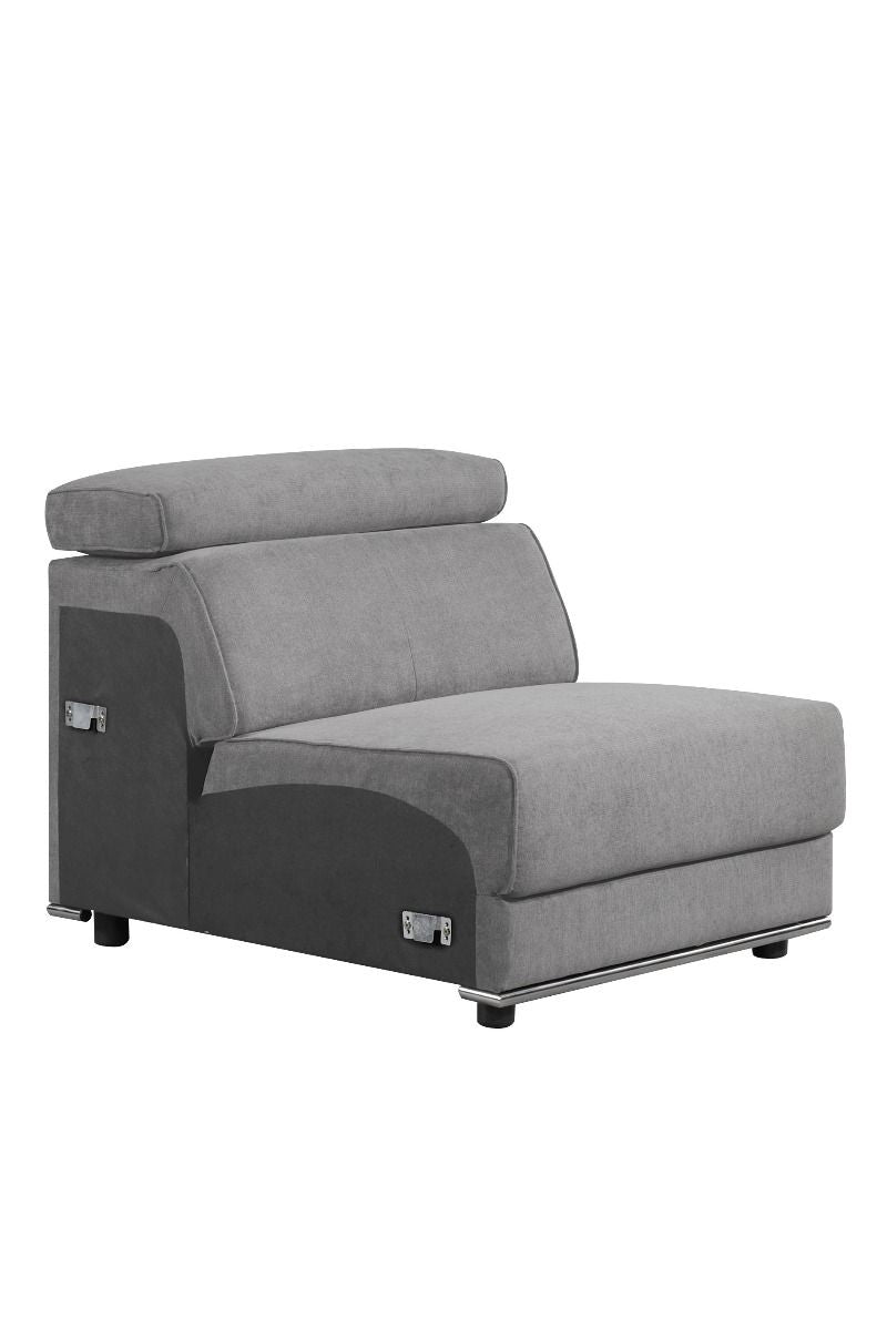 ACME Alwin - Armless Chair - Dark Gray Fabric | Meri Furniture