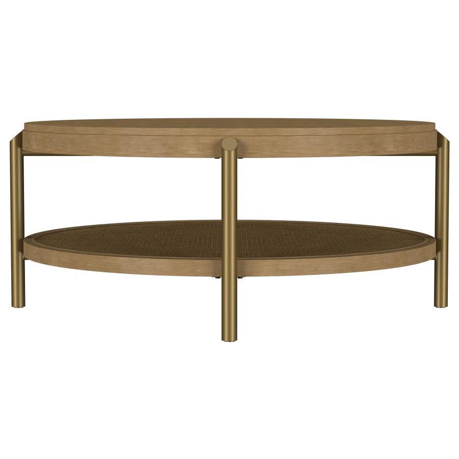 Arini - Round Coffee Table With Storage Shelf