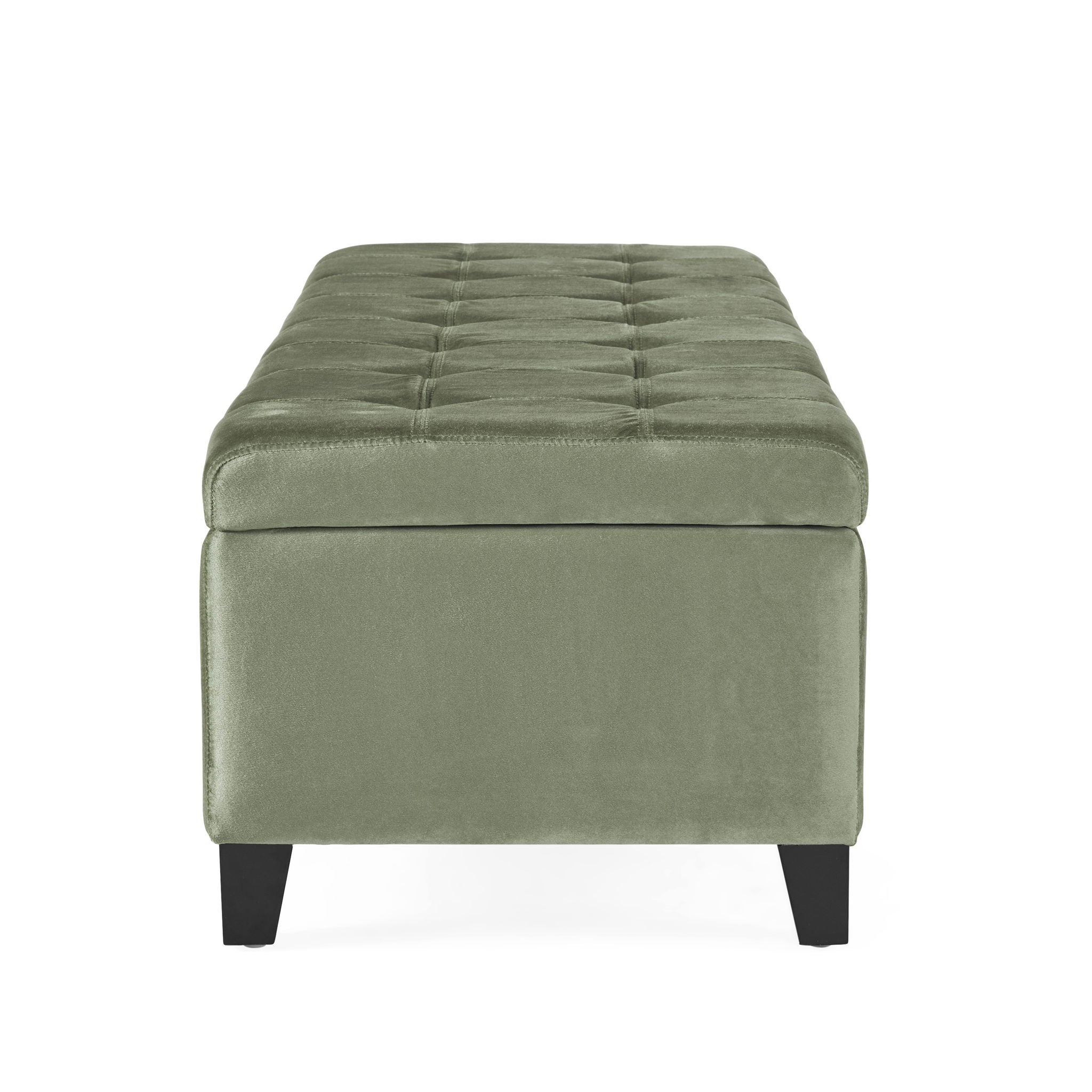 Wendover - Elegant Velvet Tufted Storage Bench With Lift-Up Top And Birch Wood Legs