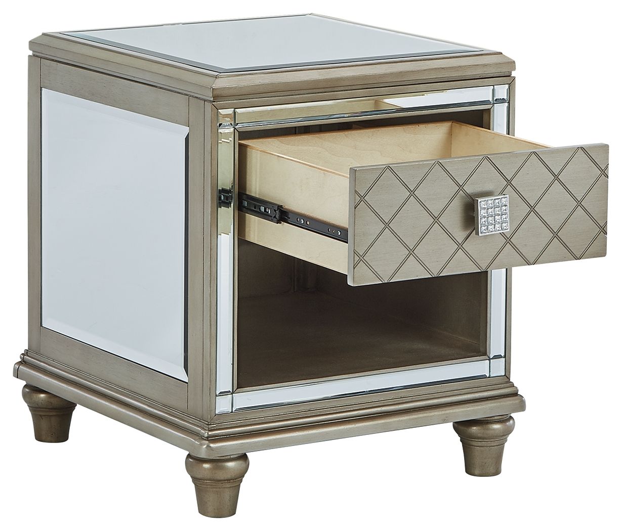 Ashley Furniture Chevanna - Platinum - Rectangular End Table | Meri Furniture