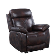 ACME Perfiel - Recliner - 2 Tone Dark Brown Top Grain Leather | Meri Furniture