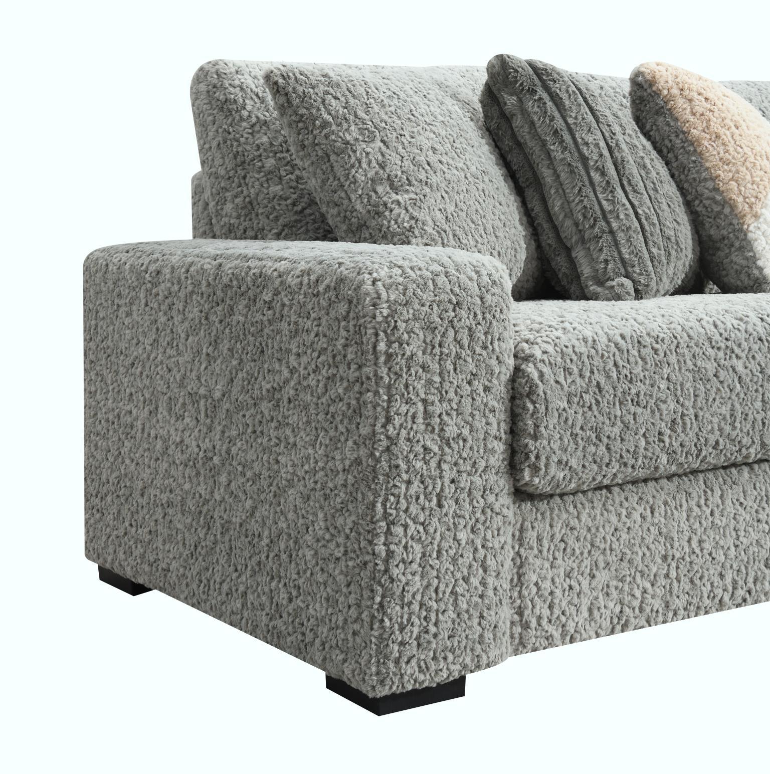 U282 - 6 Piece Setional With Right Chaise (1 LAF + 1 Wedge + 2 Armless Chair + 1 Console + 1 RAF Chaise) - Gray
