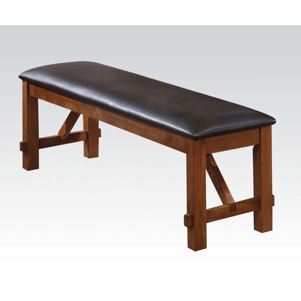 ACME Apollo - Bench - Espresso PU & Walnut | Meri Furniture