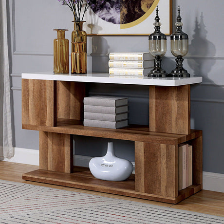 Furniture of America Majken - Sofa Table - White / Natural Tone | Meri Furniture