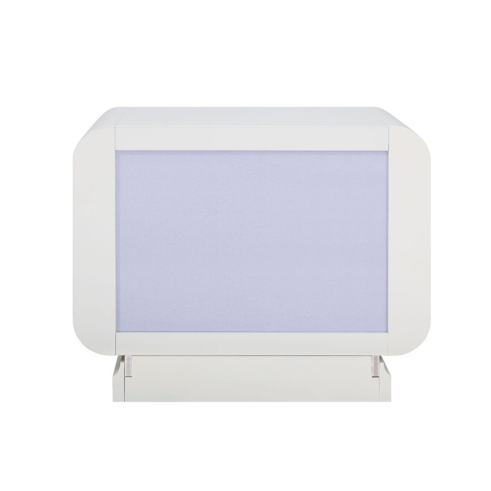 ACME Allendale - Nightstand - Ivory & Latte High Gloss | Meri Furniture