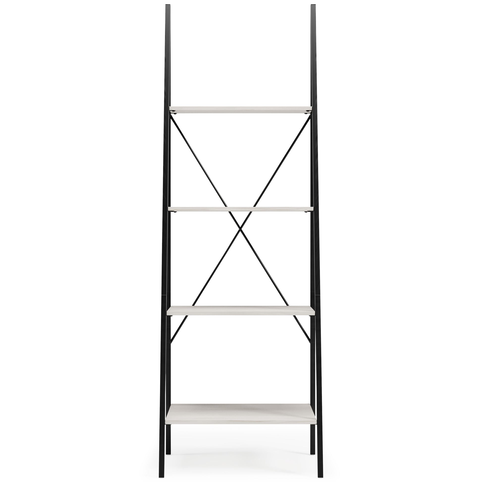 Signature Design by Ashley® Bayflynn - White / Black - Bookcase - 4 Open Shelves | Meri Furniture