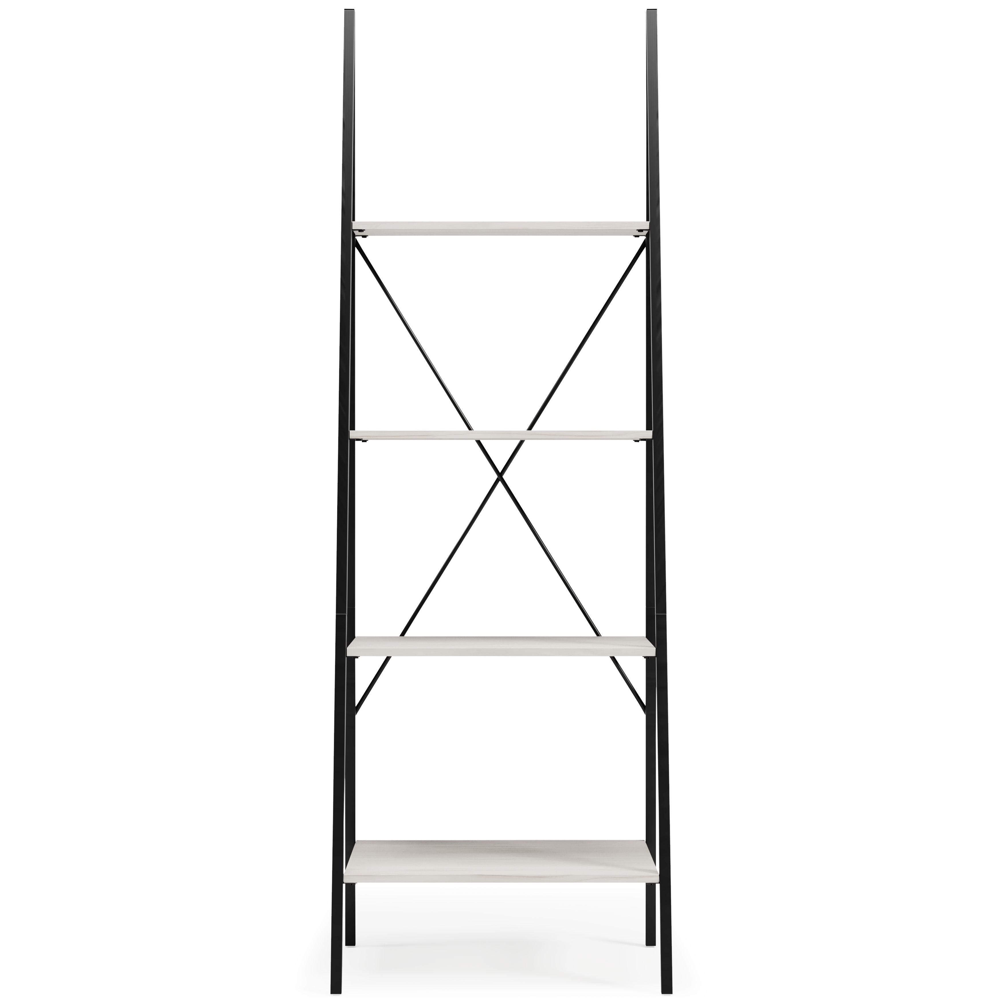 Signature Design by Ashley® Bayflynn - White / Black - Bookcase - 4 Open Shelves | Meri Furniture
