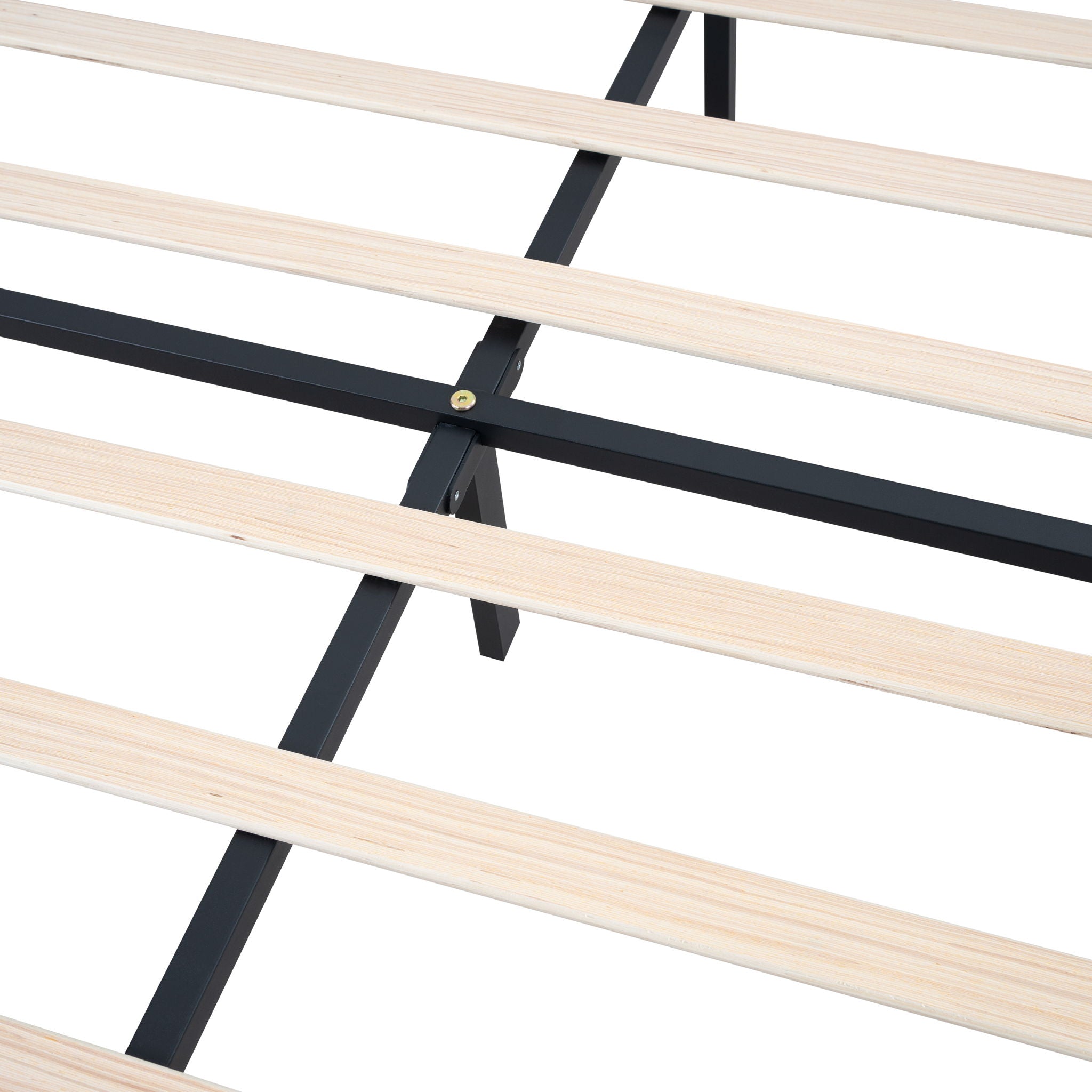 Modern Upholstered Platform Bed Frame With Button Tufted Linen Fabric Headboard