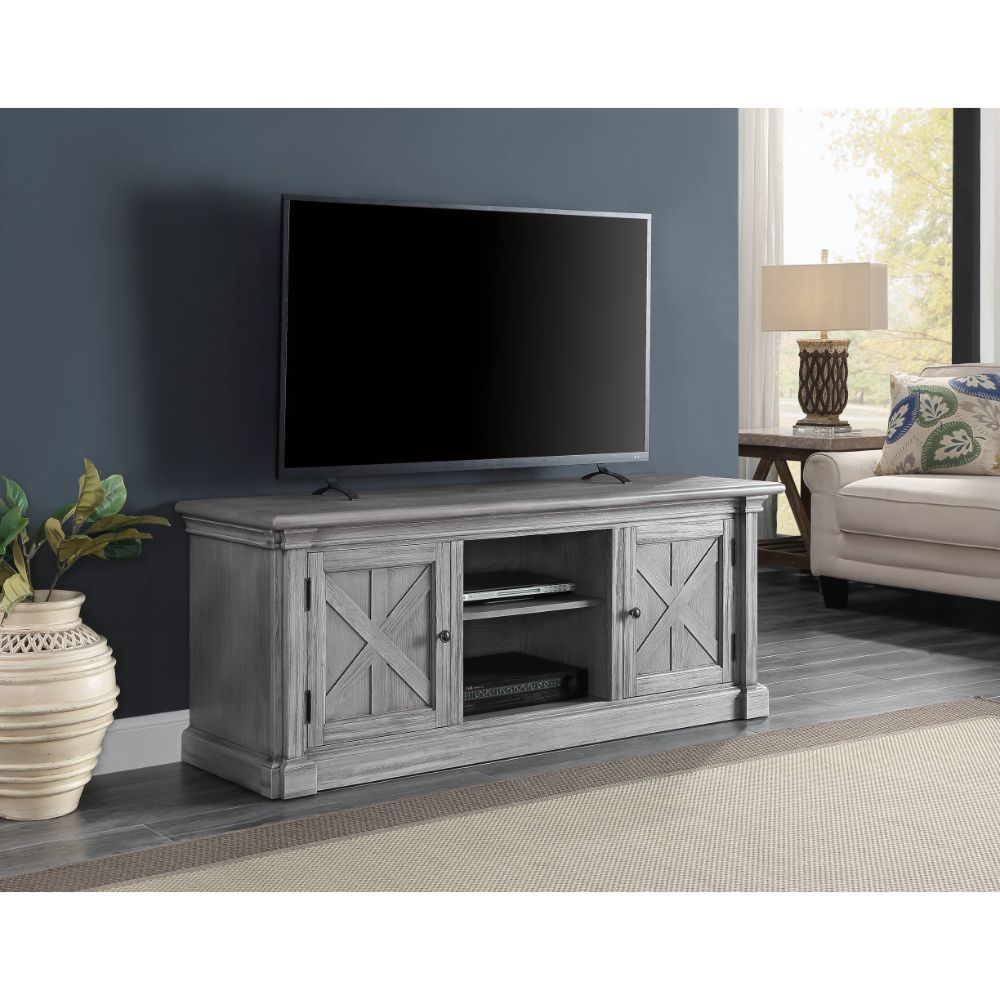 ACME Lucinda - TV Stand - Gray Oak | Meri Furniture