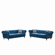 Chesterfield Set With Roll Armrest & Nailhead